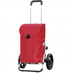 Chariot de Courses Rouge 49L Grandes Roues multifonctions