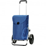 Chariot de Courses Bleu 39L Grandes Roues multifonctions