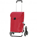 Chariot de Courses Rouge 49L 6 Roues Escaliers