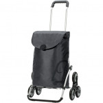 Chariot de Courses Gris 49L 6 Roues Escaliers