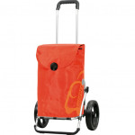 Chariot de Courses Orange 49L Grandes Roues multifonctions