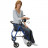 Rollator déambulateur 4 roues siège repos freins et panier souple étanche
