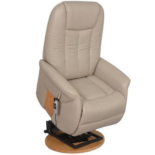 Fauteuil relax releveur base tournante 2 moteurs Cuir densité 30kg/m3