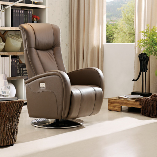 Fauteuil Relaxation Volden 2 moteurs 100% Cuir Italien rotation 360°