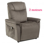 Fauteuil Releveur Relaxant Massant Chauffant imitation cuir 2 moteurs 1 télécommande