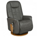 Fauteuil relax releveur base tournante 2 moteurs Cuir densité 30kg/m3