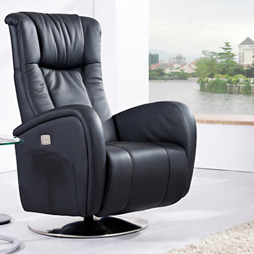 Fauteuil Relaxation Volden 2 moteurs 100% Cuir Italien rotation 360°