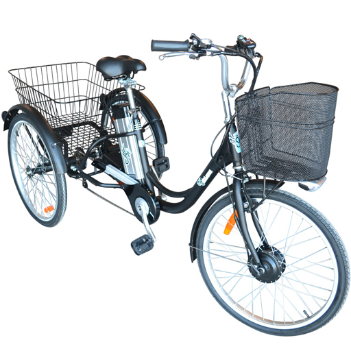 Tricycle vélo électrique 3 roues frein arrière à disque autonomie 50km