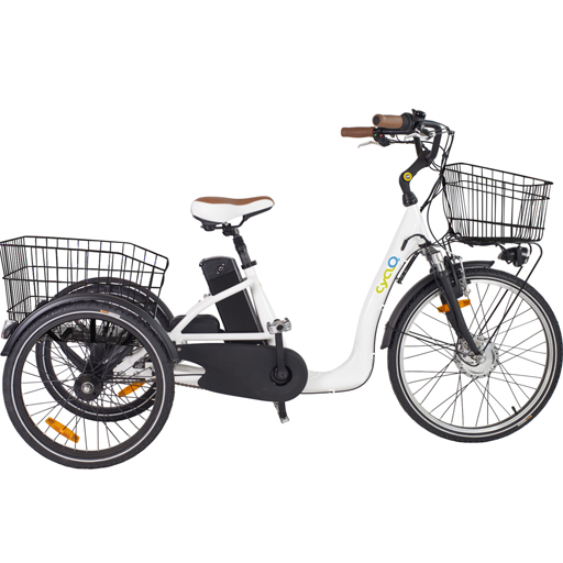 Vélo électrique 3 roues tricycle fourche suspendue touche démarrage 6km/h  autonomie 55km